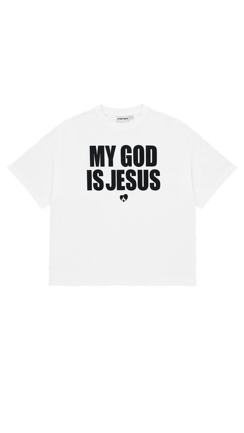 Christliches Streetwear Tshirt mit der Aufschrift "My God Is Jesus"